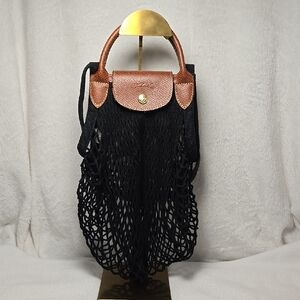 Longchamp La Pliage Filet in Black NWOT